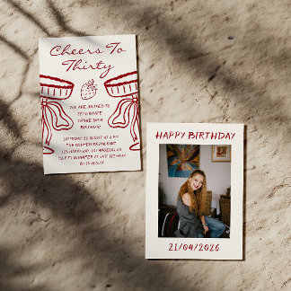 Elegant Cheers to Thirty Cocktail 30th Birthday Einladung