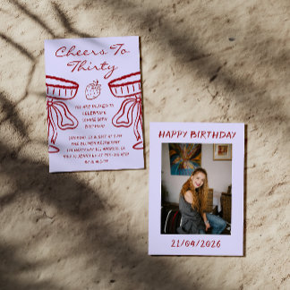 Elegant Cheers to Thirty Cocktail 30th Birthday Einladung