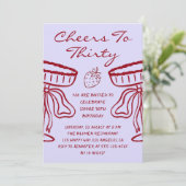 Elegant Cheers to Thirty Cocktail 30th Birthday Einladung (Stehend Vorderseite)