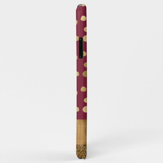 Elegant Cheetah Gold Burgundy Monogram Metallic Case-Mate iPhone Hülle (Hinten/Rechts)
