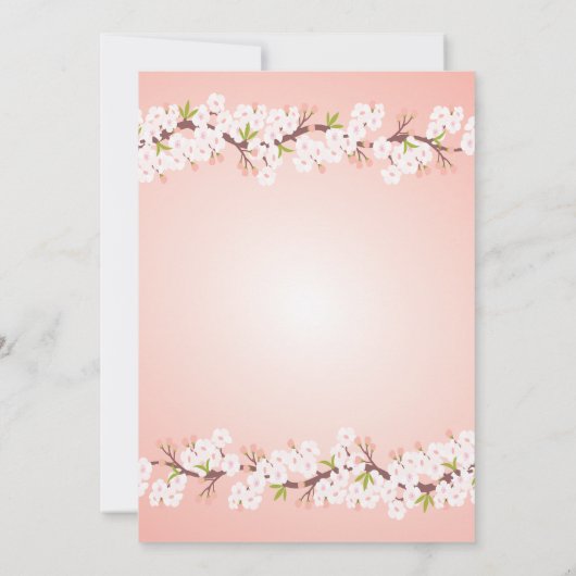 Elegant Cherry Blossom Baby Shower Einladung (Rückseite)