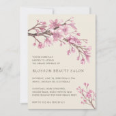 Elegant Cherry Blossom Beauty Salon Grand Opening Einladung (Vorderseite)