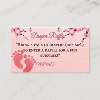 Elegant Cherry Blossom Diaper Raffle Begleitkarte
