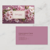 Elegant Cherry Blossom Garland Mauve Visitenkarte (Vorne/Hinten)