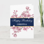 Elegant Cherry Blossom Geburtstag Karte (Vorderseite)