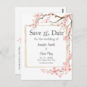 Elegant Cherry Blossom Hochzeit speichern Sie das Postkarte (Vorne/Hinten)