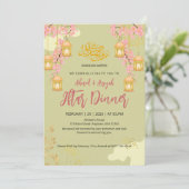 Elegant Cherry Blossom & Lanterns Iftar Dinner Einladung (Stehend Vorderseite)