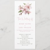 Elegant Cherry Blossom Minimalzeremonie Programm (Vorderseite)