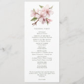 Elegant Cherry Blossom Minimalzeremonie Programm (Rückseite)