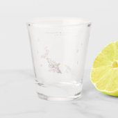 Elegant Cherry Blossom Neu verheiratetes Foto Schnapsglas (Rückseite)