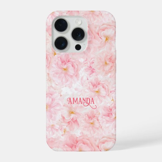 Elegant Cherry Blossom Pattern Design Sherpa Blank iPhone Hülle (Rückseite)