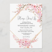 Elegant Cherry Blossom QR Code Wedding Begleitkarte (Vorderseite)