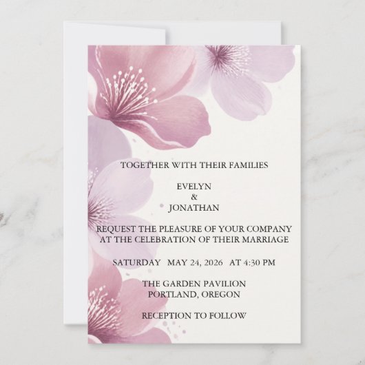 Elegant Cherry Blossom Save the Date (Vorderseite)