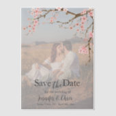 Elegant Cherry Blossom Save the Date Pergament Einladungen (Vorderseite)