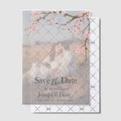 Elegant Cherry Blossom Save the Date Pergament Einladungen (Versetzt (Einladung))