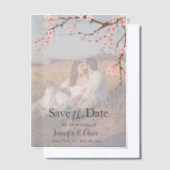 Elegant Cherry Blossom Save the Date Pergament Einladungen (Versetzt)