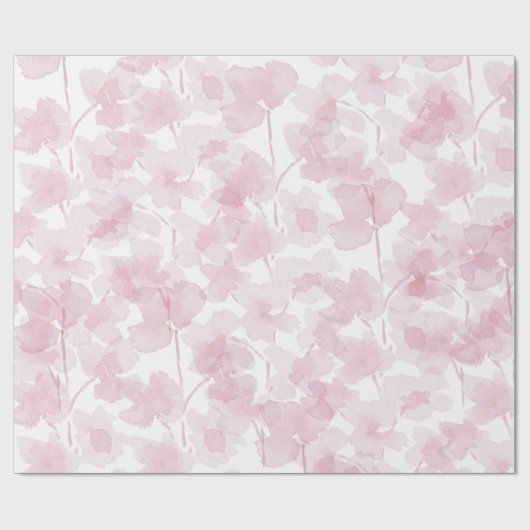 Elegant Cherry Blossom Wasserfarbe Handgemalt Geschenkpapier (Flach)