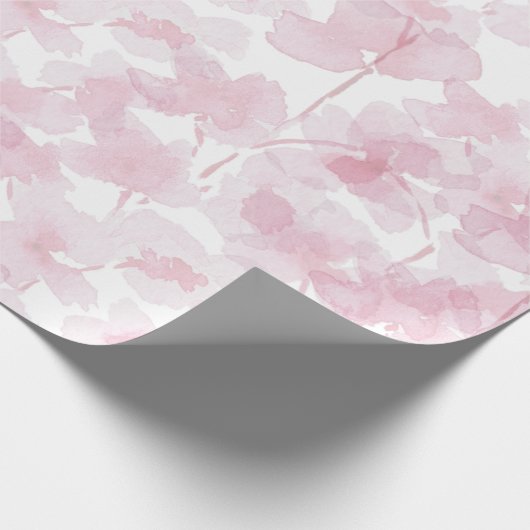 Elegant Cherry Blossom Wasserfarbe Handgemalt Geschenkpapier (Ecke)