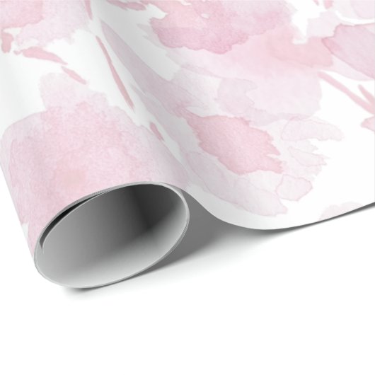 Elegant Cherry Blossom Wasserfarbe Handgemalt Geschenkpapier (Rolleneckpunkt)
