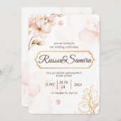ELegant Cherry BLossom Wasserfarbenhochzeit Einladung (Vorne/Hinten)