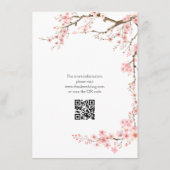 Elegant Cherry Blossom Wedding Begleitkarte (Rückseite)