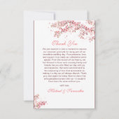 Elegant Cherry Blossom Wedding Dankeskarte (Vorderseite)