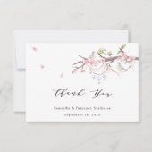 Elegant Cherry Blossom Wedding Dankeskarte (Vorderseite)