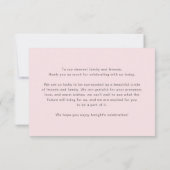 Elegant Cherry Blossom Wedding Dankeskarte (Rückseite)