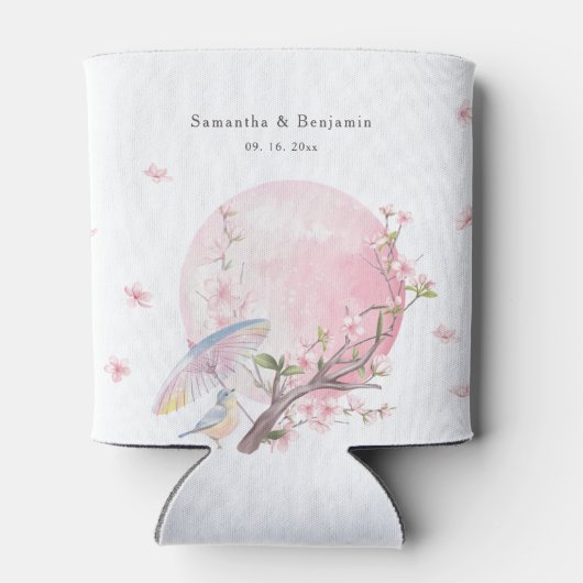 Elegant Cherry Blossom Wedding Dosenkühler (Rückseite)