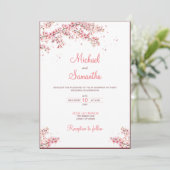 Elegant Cherry Blossom Wedding Einladung (Stehend Vorderseite)