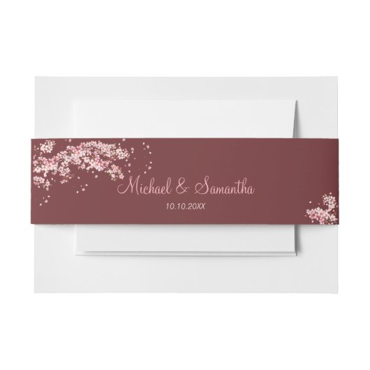 Elegant Cherry Blossom Wedding Einladungsbanderole (Vorderseite Beispiel)