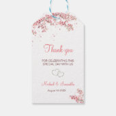 Elegant Cherry Blossom Wedding Geschenkanhänger (Rückseite)