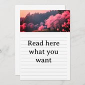 Elegant Cherry Blossom Wedding Invitation - Romant Einladung (Vorne/Hinten)