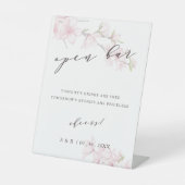 Elegant Cherry Blossom Wedding Open Bar Sockelschild (Vorderseite)