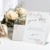 Elegant Cherry Blossom Wedding Open Bar Sockelschild