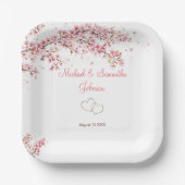 Elegant Cherry Blossom Wedding Pappteller (Vorderseite)
