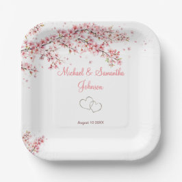 Elegant Cherry Blossom Wedding Pappteller