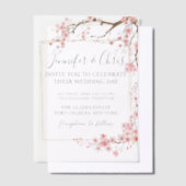 Elegant Cherry Blossom Wedding Pergament Einladungen (Versetzt)