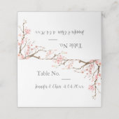 Elegant Cherry Blossom Wedding Platzkarte (Außenseite Aufgefaltet)