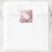 Elegant Cherry Blossom Wedding Quadratischer Aufkleber (Tasche)