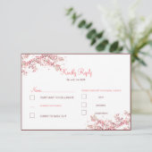 Elegant Cherry Blossom Wedding RSVP Karte (Stehend Vorderseite)