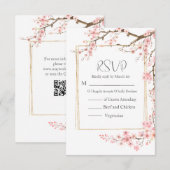 Elegant Cherry Blossom Wedding RSVP Karte (Vorne/Hinten)