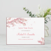 Elegant Cherry Blossom Wedding Save The Date (Stehend Vorderseite)