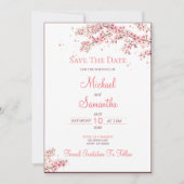 Elegant Cherry Blossom Wedding Save The Date (Vorderseite)