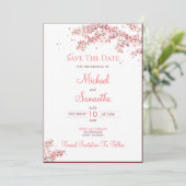 Elegant Cherry Blossom Wedding Save The Date (Stehend Vorderseite)