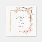 Elegant Cherry Blossom Wedding Serviette (Vorderseite)