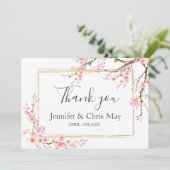 Elegant Cherry Blossom Wedding Vielen Dank Dankeskarte (Stehend Vorderseite)