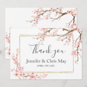 Elegant Cherry Blossom Wedding Vielen Dank Dankeskarte (Vorne/Hinten)