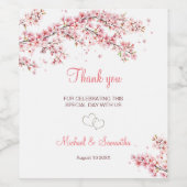 Elegant Cherry Blossom Wedding Weinetikett (Einzelnes Label)