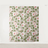 Elegant cherry blossoms seamless pattern wandteppich (Vorderseite)